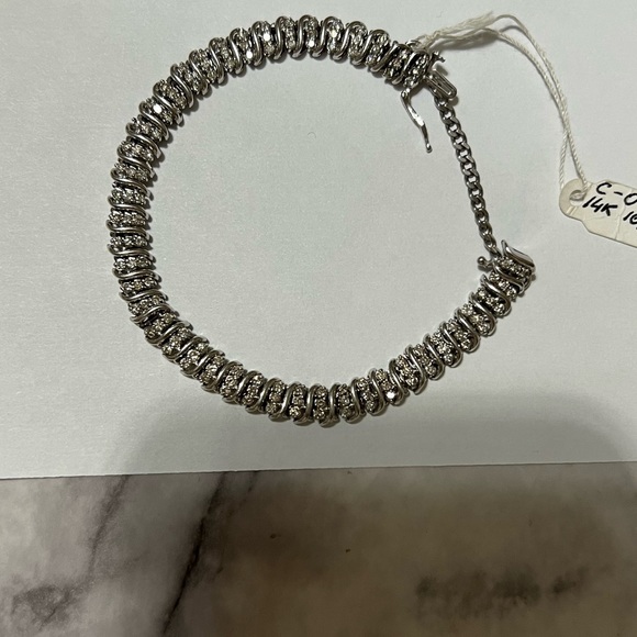 DIAMOND TENNIS BRACELET 14K WHITE GOLD - Picture 3 of 7